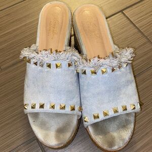 Blue studded espadrilles 
